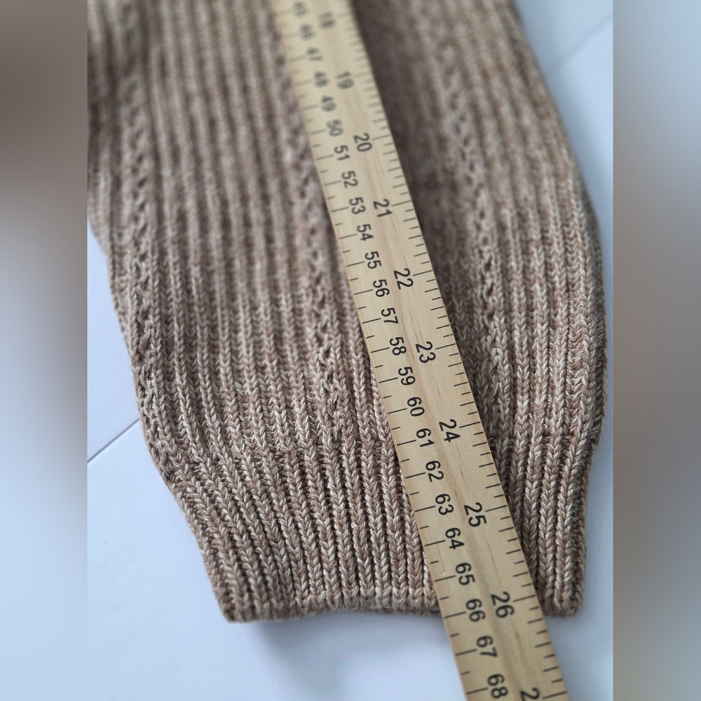 Chaps Pullover Sweater Mens L Beige Ribbed 100% Cotton NWT - Picture 8 of 9